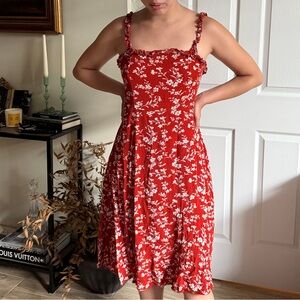 Lulus Floral Red Dress